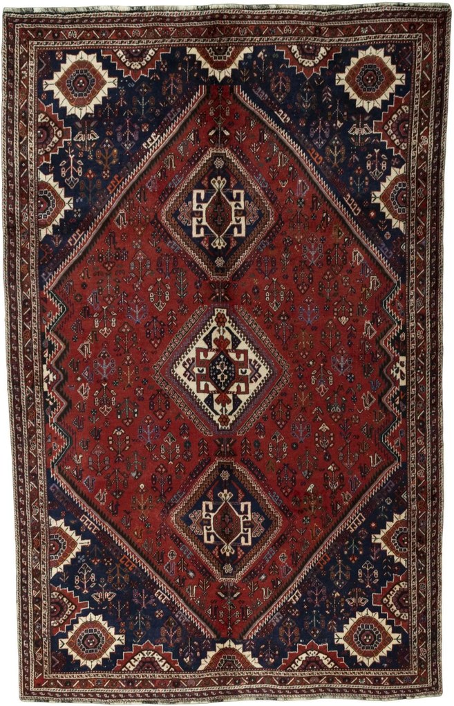 Shiraz Tappeto persiano 180x290 Rosso (Iran) Annodato A Mano