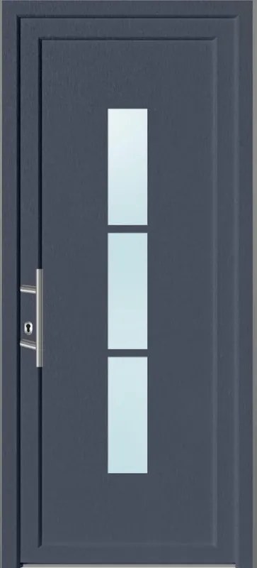 Portoncino d'ingresso 10012 L 90 x H 210 cm in PVC antracite, apertura spingere a destra