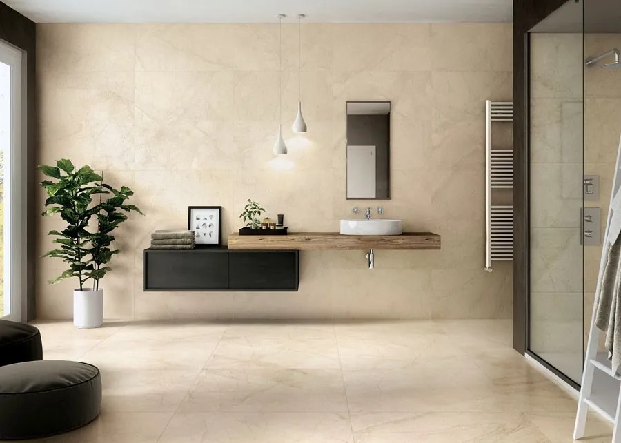 Blustyle Living Stones Pavimento Rivestimento Effetto Pietra 90x90 Cm 9,5 Mm Naturale Rettificato Light Cream