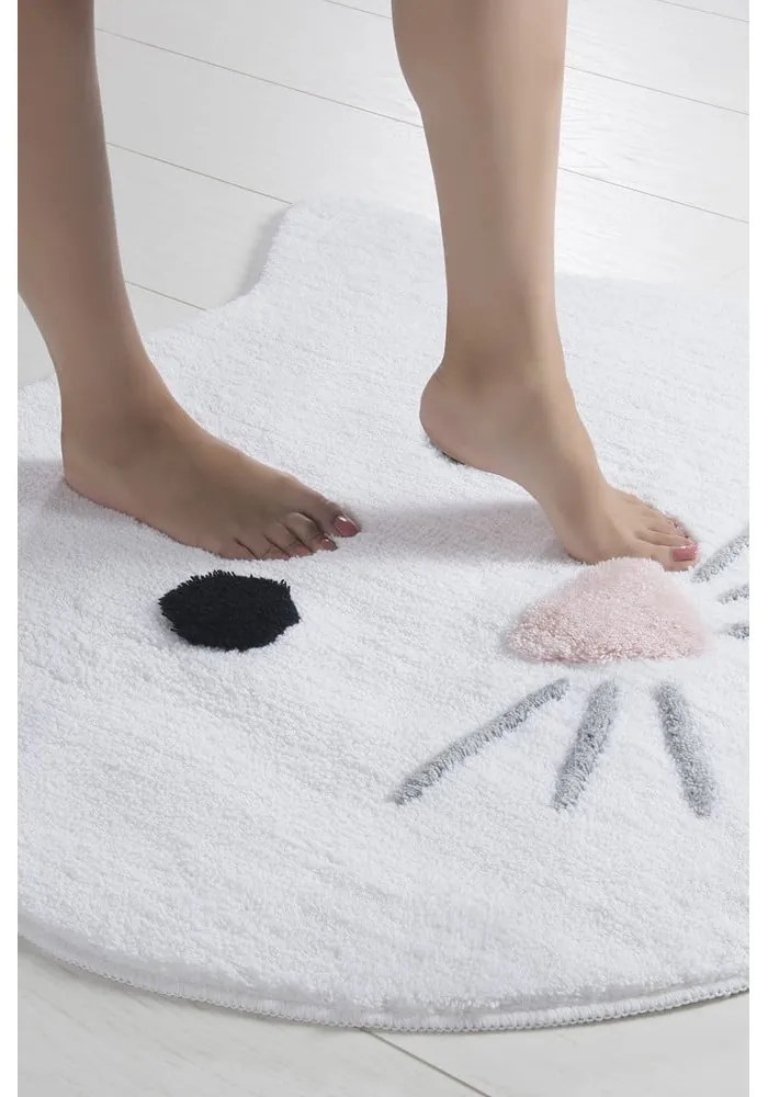 Tappetino da bagno bianco 90x90 cm - Foutastic