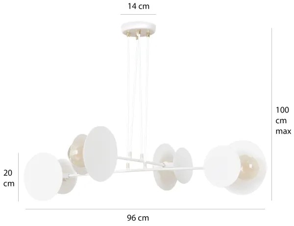 Lampadario a sospensione con filo IDEA 4xE27/15W/230V bianco