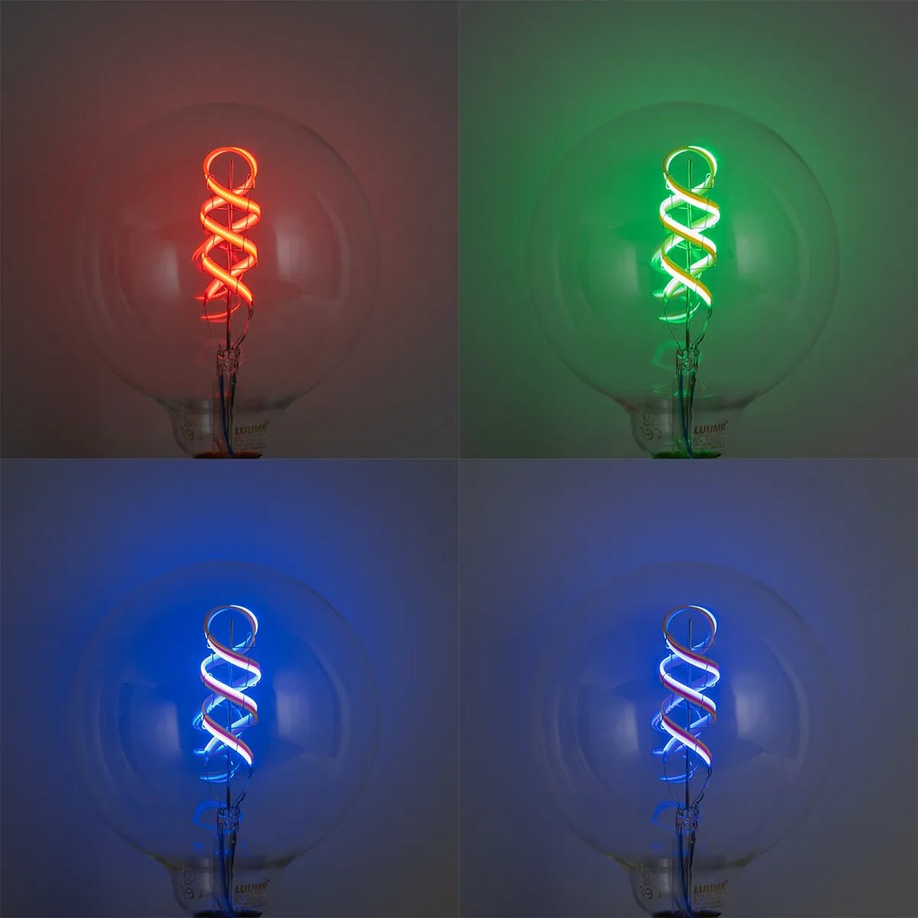 Lampadine LED intelligenti E27 dimmerabili G125 RGBW luminose 4W 250lm 2700K