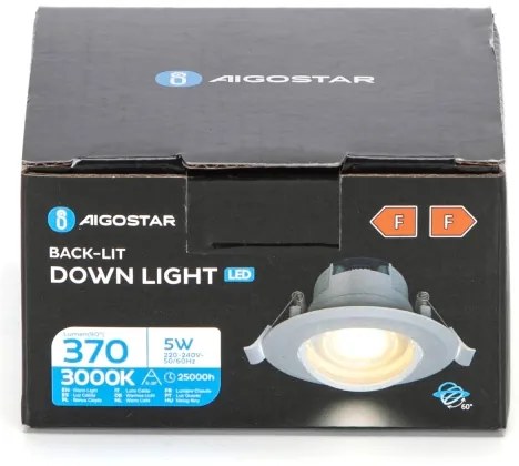 Aigostar - Faretto da incasso LED/5W/230V 3000K Ø 8,5 cm bianco