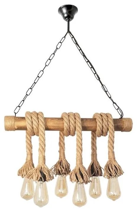 Brilagi - Lampadario a sospensione con catena KOS 6xE27/60W/230V faggio