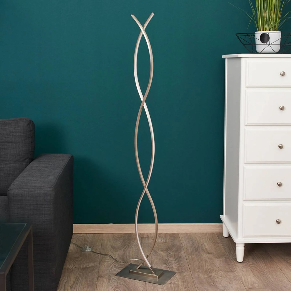 Lampada da terra a LED Bobi Lindby, Alluminio / Grigio / Zincato, Soggiorno / Sala da pranzo, Alluminio, Moderno, Lampada LED da terra