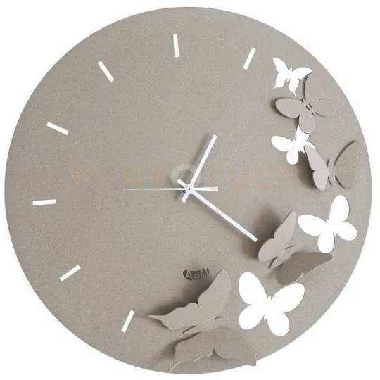 Orologio da parete minimal con farfalle butterfly spring beige in f...