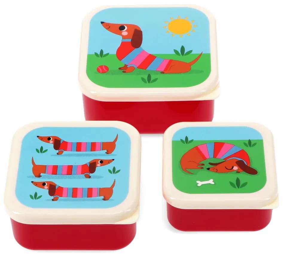 Scatola per bambini 3 pezzi Sausage Dog - Rex London