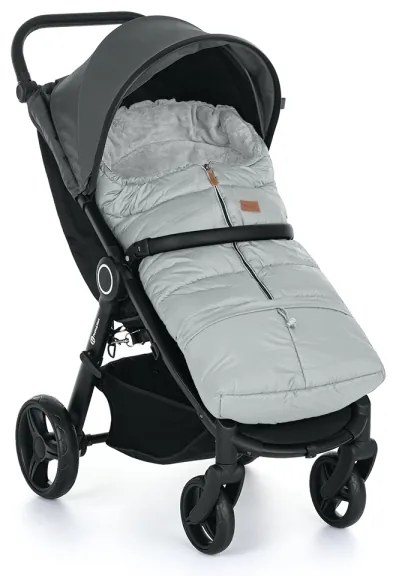 PETITE&MARS - SET Sacco termico 3 in 1 JIBOT + scaldamani per passeggino, grigio chiaro