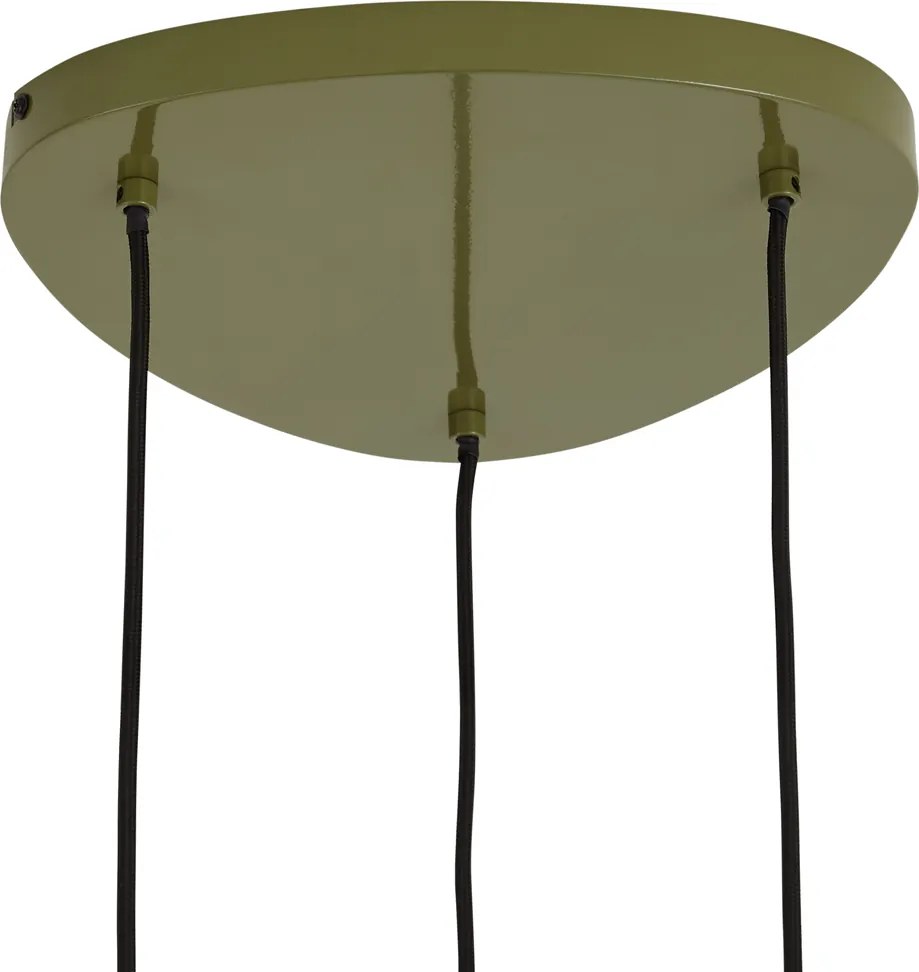Lampada a sospensione retrò verde con paralume in metallo a 6 luci - Macaron