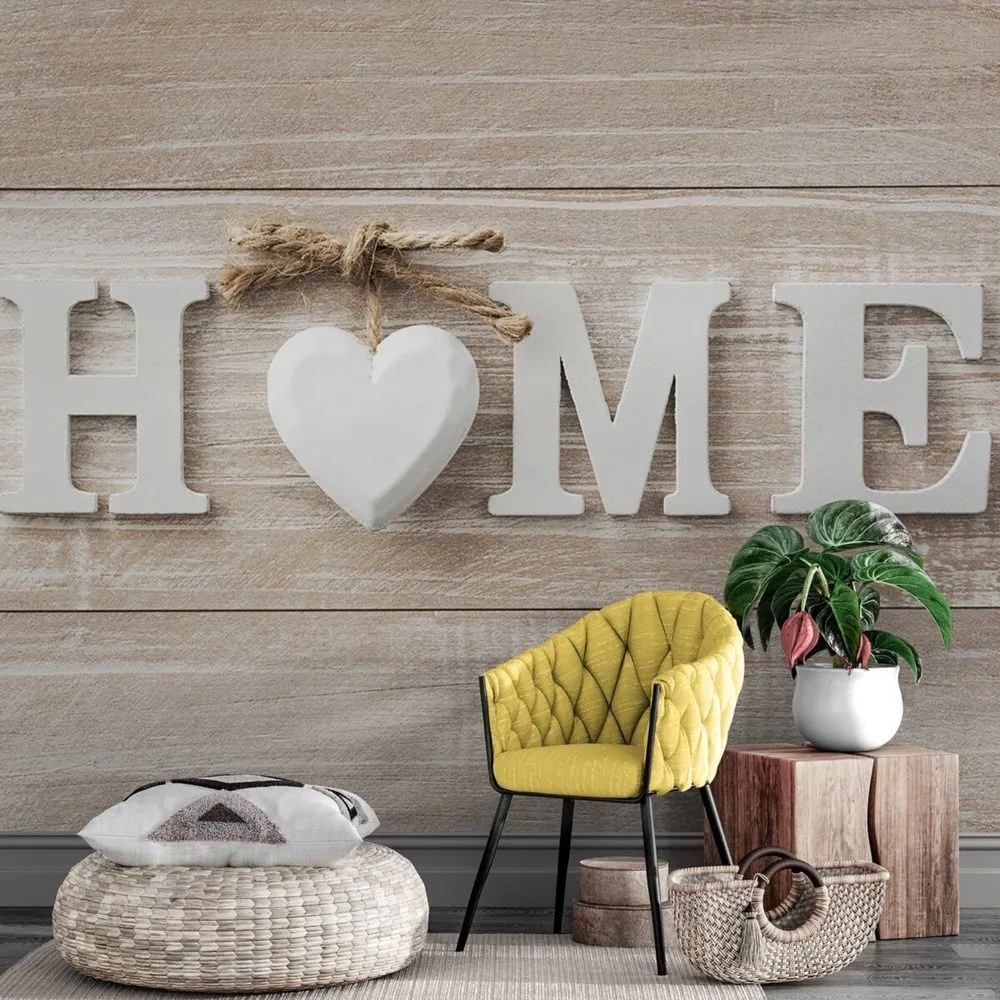 Carta da parati autoadesiva – Scritta Home in stile vintage
