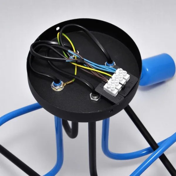 Lampadario a plafone OXFORD 4xE27/15W/230V nero/blu