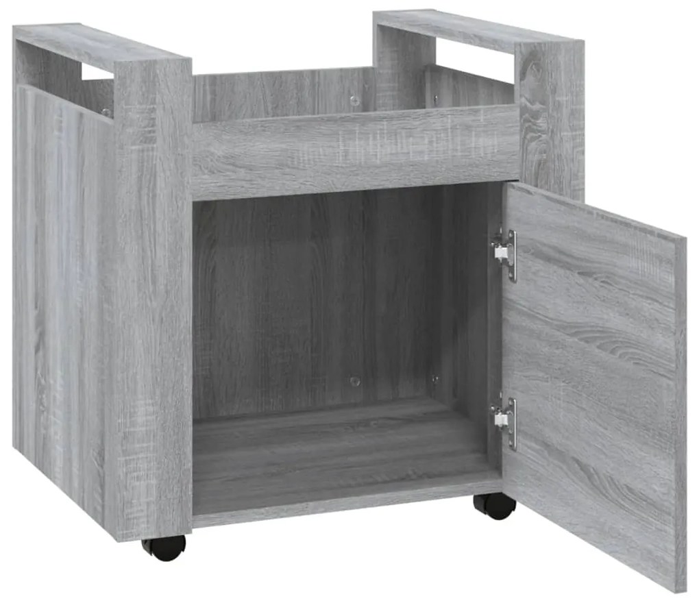 Carrello Scrivania Grigio Sonoma 60x45x60 cm Legno Multistrato