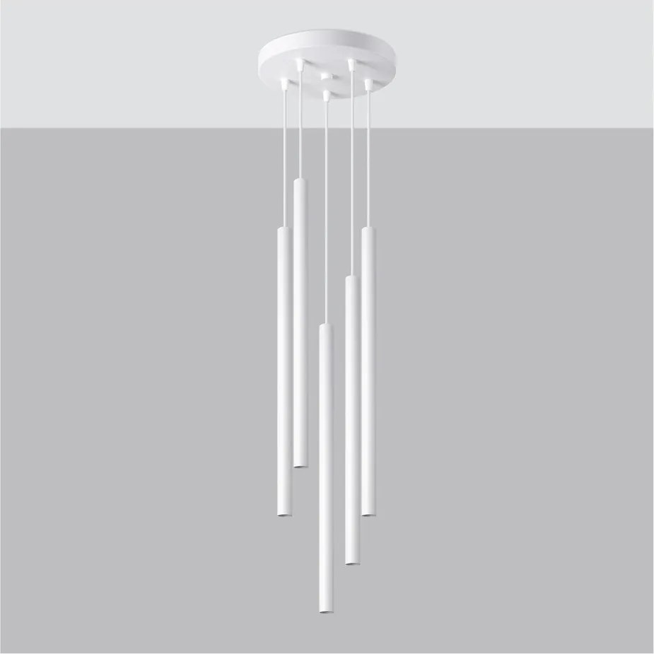 Lampadario bianco in metallo ø 25 cm Fideus – Sollux