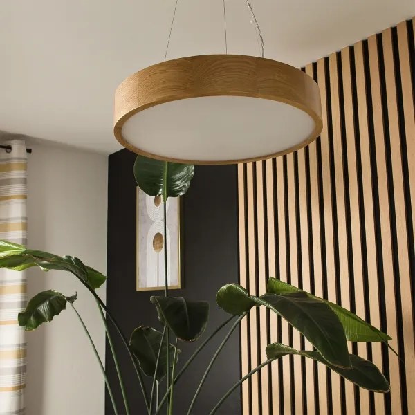 Brilagi - Lampadario LED RGBW dimmerabile CARVALHO 3xE27/15W/230V Wi-Fi rovere Ø 47,5 cm