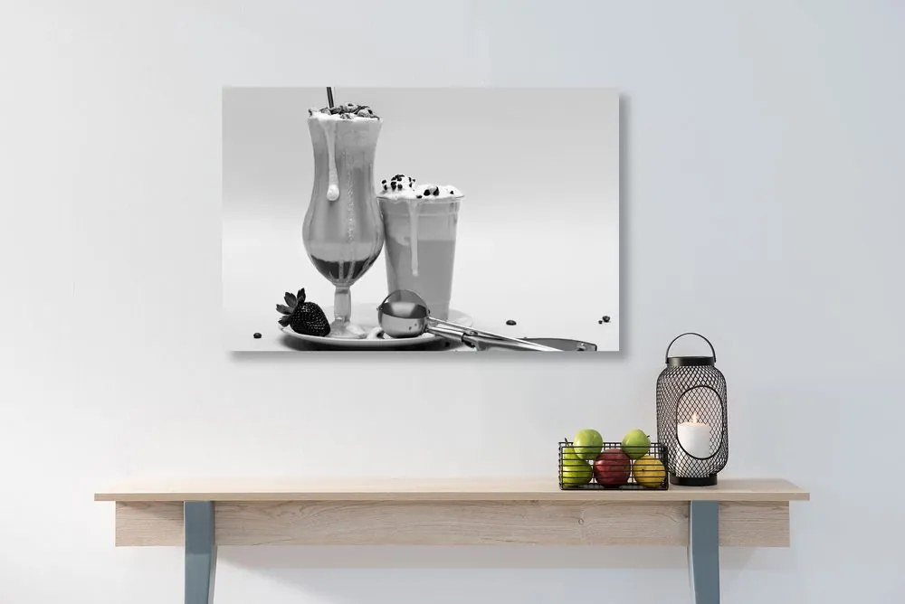 Quadro su tela – Frullato al latte in bianco e nero