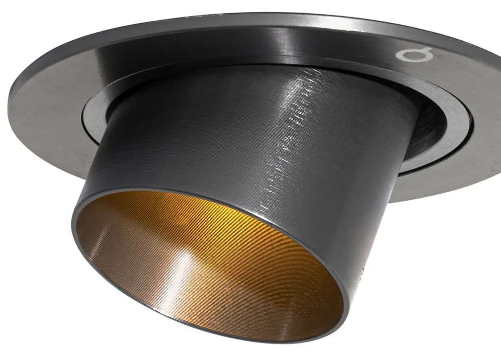 Set di 6 faretti da incasso color canna di fucile GU10 35mm rotondi orientabili - Installa