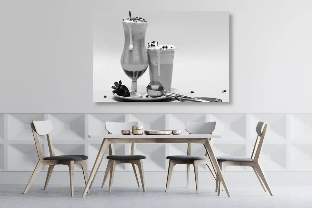 Quadro su tela – Frullato al latte in bianco e nero