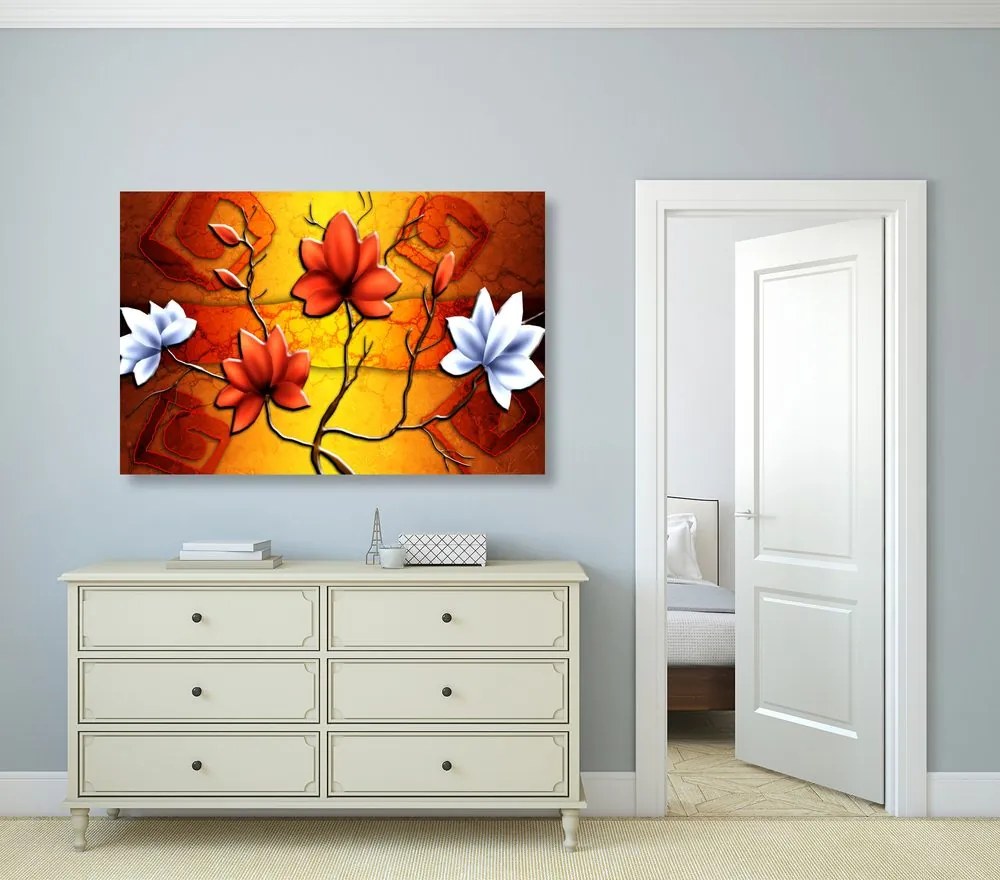 Stampa su tela – Fiori in stile etnico