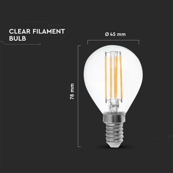 Lampadina LED FILAMENT P45 E14/6W/230V 2700K