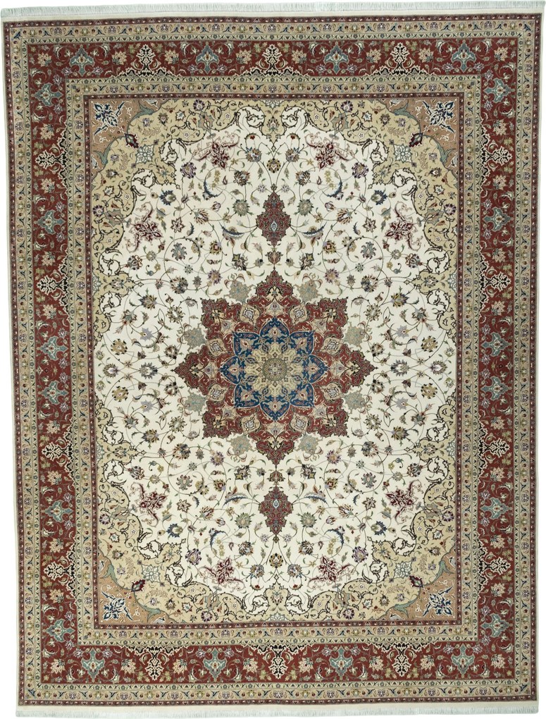 Tabriz Tappeto persiano 300x400 Beige (Iran) Annodato A Mano