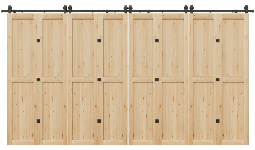 Kit Di Binari Per Porte Scorrevoli 400 Cm Acciaio Nero /