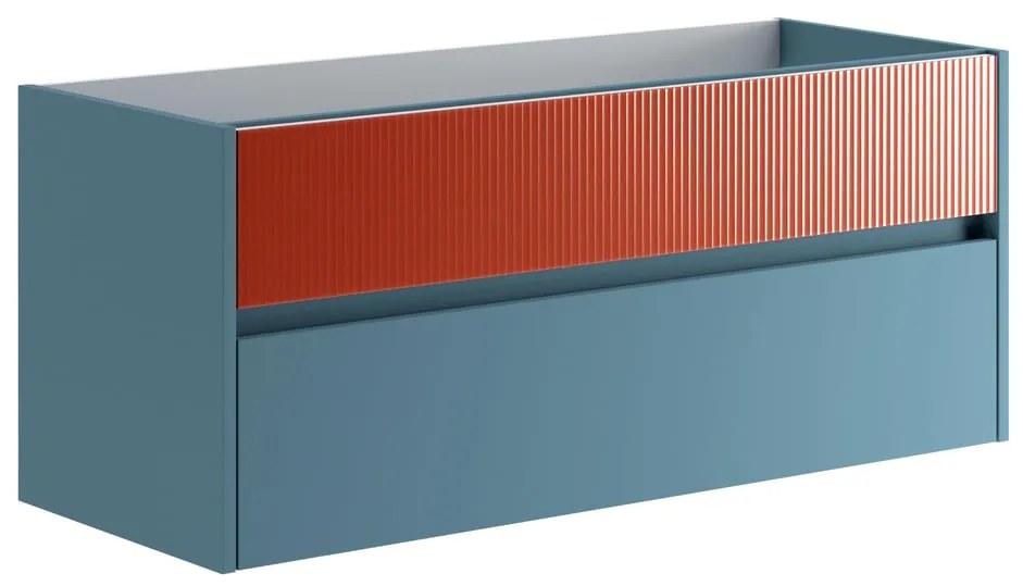 Mobile da bagno sospeso sotto lavabo L 119.5 x H 50 x P 45.5 cm rosso opaco, 2 cassetti Niwa