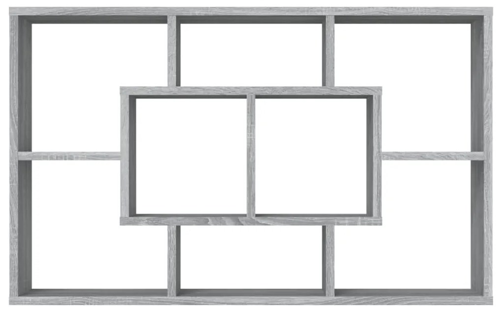 Mensola a Muro Grigio Sonoma 85x16x52,5 cm in Legno Multistrato