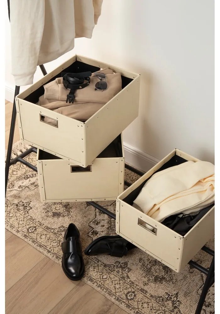 Scatole di cartone beige in set da 3 Ture - Bigso Box of Sweden