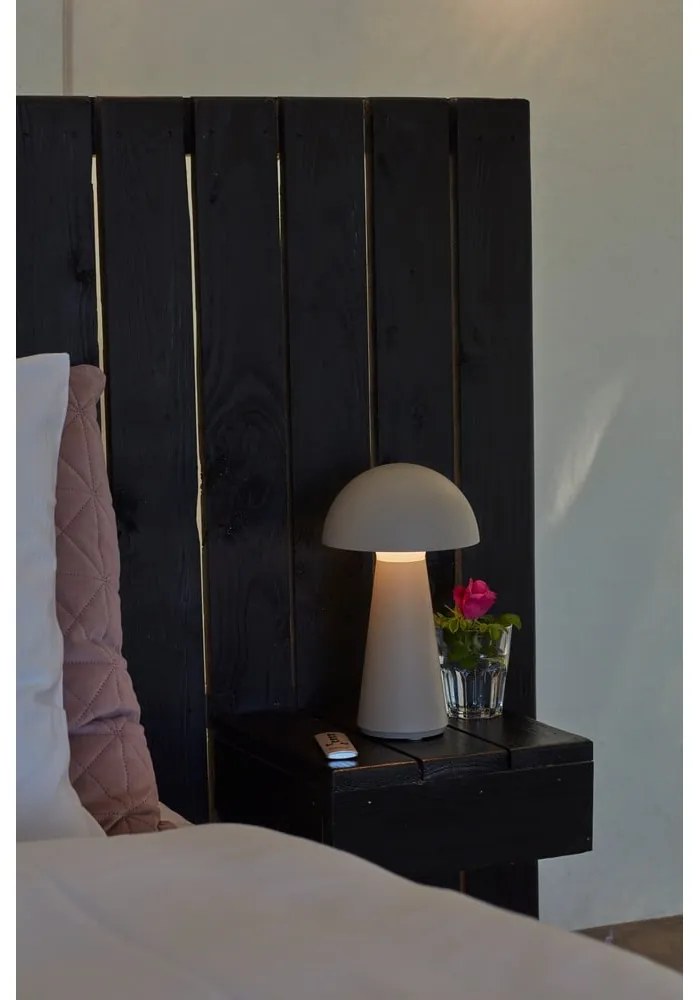 Lampada da tavolo LED grigia con telecomando (altezza totale 28 cm) Sam – Sirius