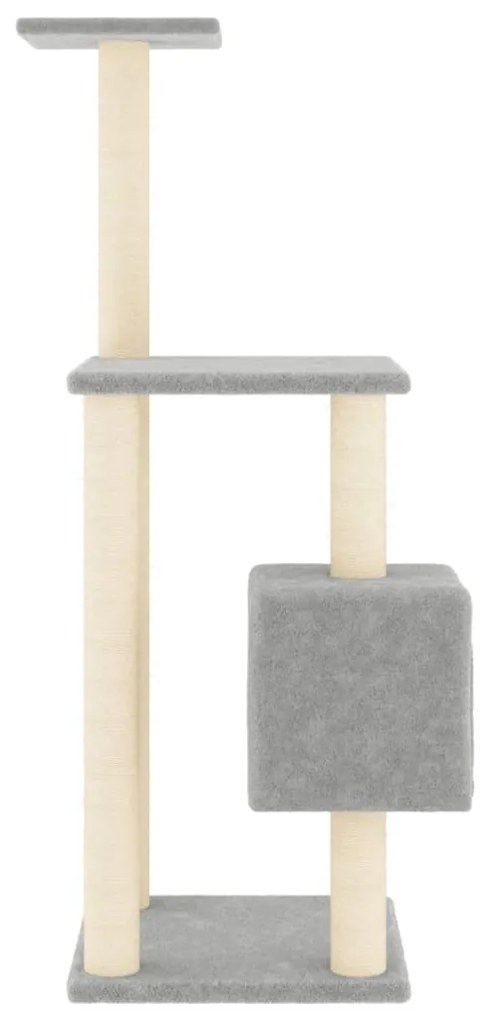 Albero per gatti con tiragraffi in sisal grigio chiaro 104 cm