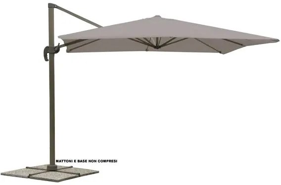 Ombrellone a braccio Deluxe 3x4 mt – Struttura in alluminio, tortora