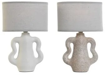 Lampada da tavolo Home ESPRIT Bianco Beige Gres 40 W 220 V 22 x 22 x 34 cm (2 Unità)