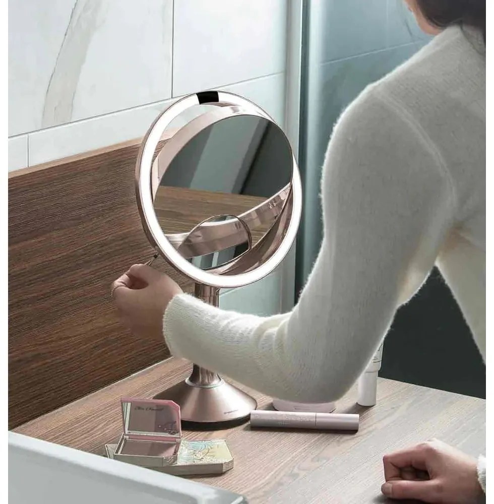 Specchio per make-up con illuminazione/con ingrandimento (5x) ø 20 cm Sensor Trio – simplehuman