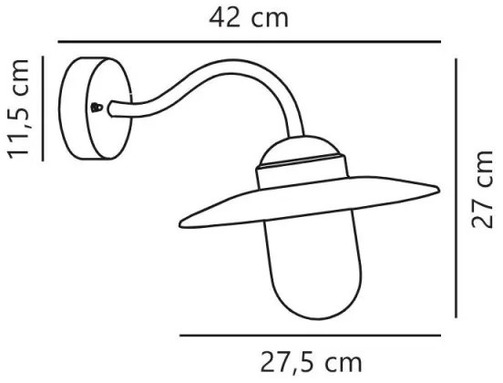 Nordlux - Applique da esterno LUXEMBOURG 1xE27/60W/230V IP54 marrone/patina