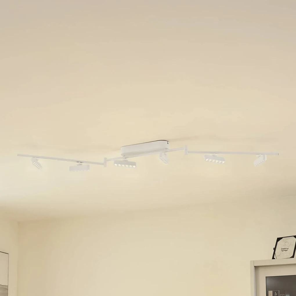 Lindby Faretto LED Eldrin, bianco, a 6 luci, punti luce