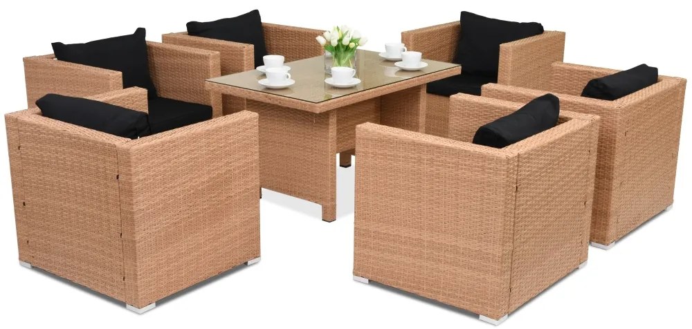 Mobili da giardino in rattan sintetico Roma Premium 6 Garden Point miele