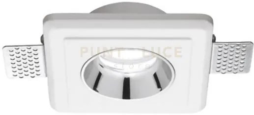 Gfa634- faretto in gesso finitura cromo da incasso 1 luce attacco g...