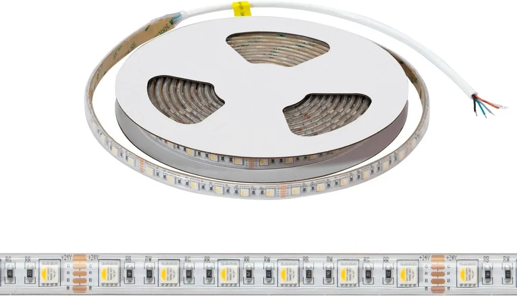 Striscia LED RGBW Multicolore 24V 17W/m Professionale - IP67 - 5 metri
