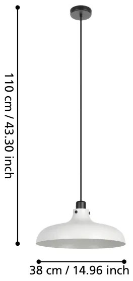 Eglo 43825 - Lampadario a sospensione con filo MATLOCK 1xE27/40W/230V