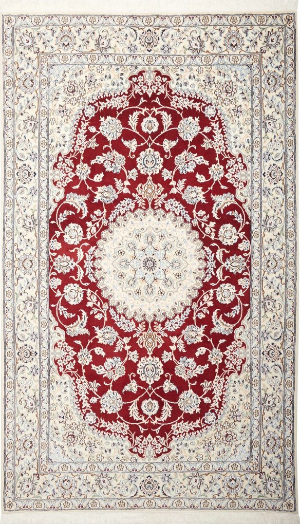 Nain Tappeto 150 x 260 Rosso (Iran) Annodato A Mano