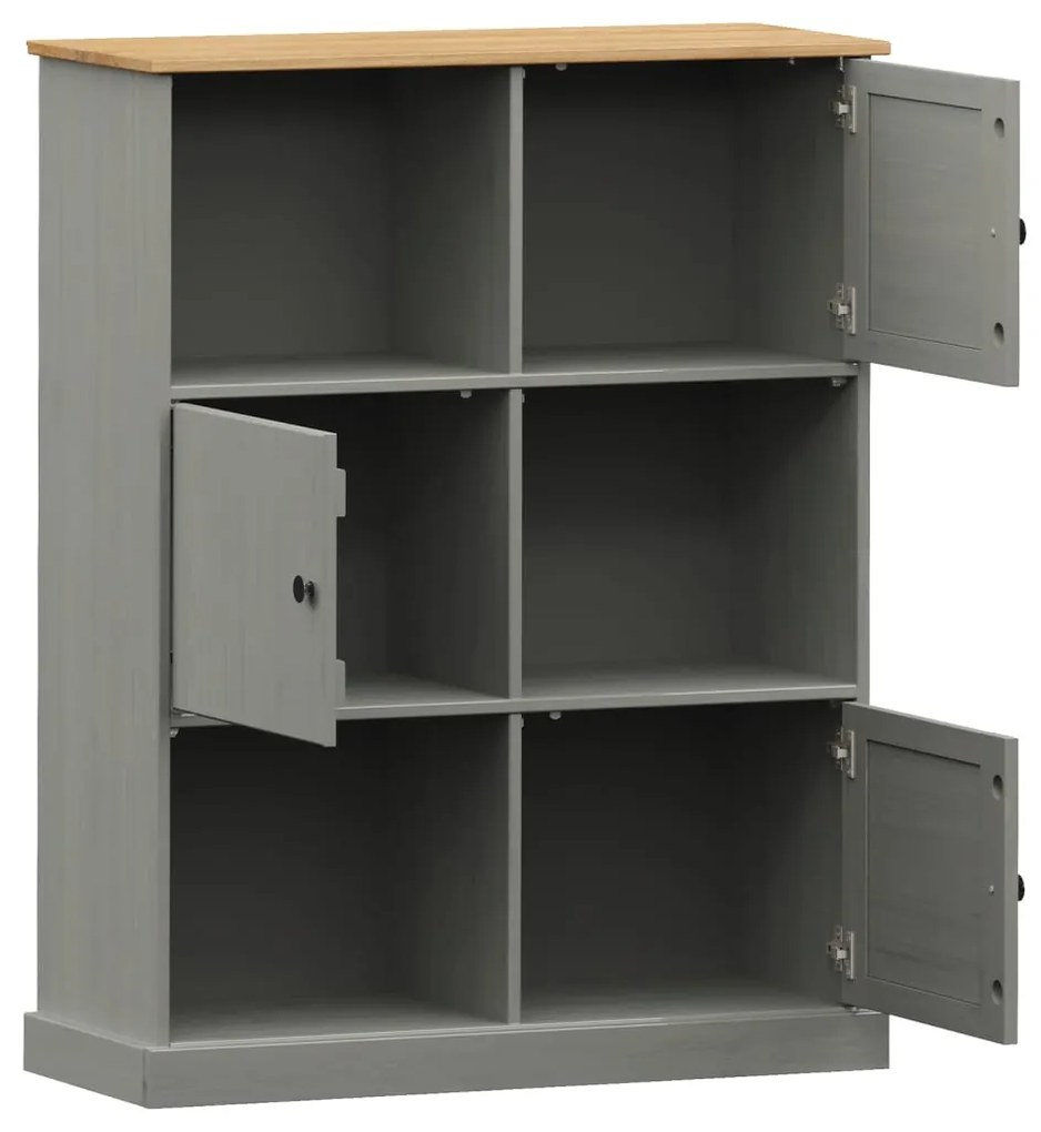 Libreria VIGO 90x35x114,5 cm in Legno Massello di Pino Grigio