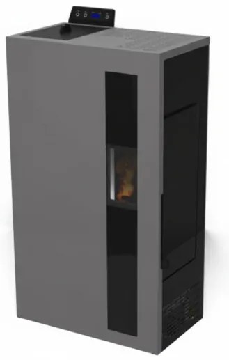 Stufa A Pellet Slim Ventilata 5 kW Bronte Antracite C-Line