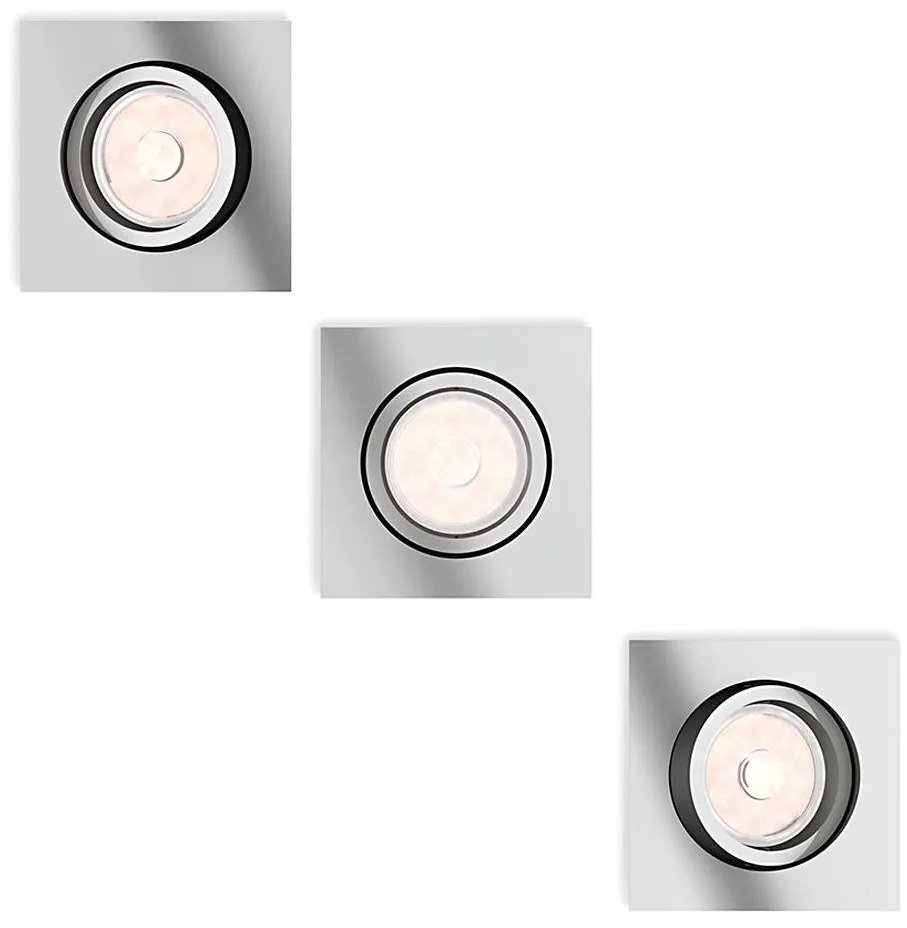 Philips 50403/11/PN - KIT 3x Lampada da incasso MYLIVING DONEGAL 1xGU10/5,5W/230V