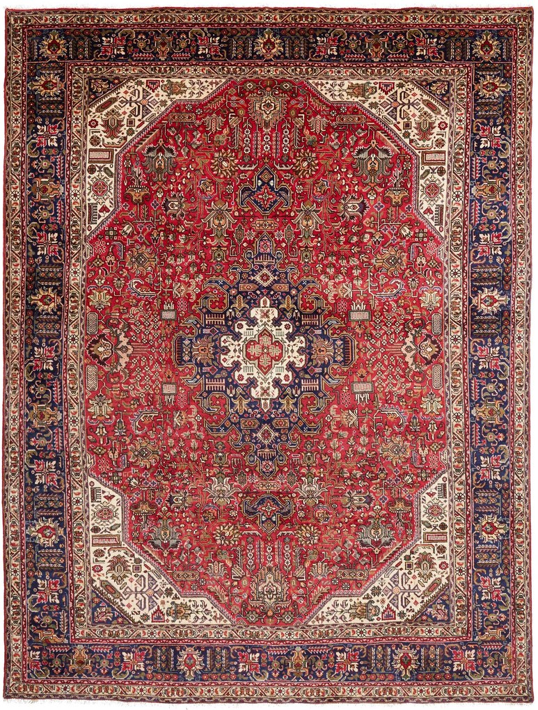 Tabriz Tappeto 330 x 260 Rosso (Iran) Annodato A Mano