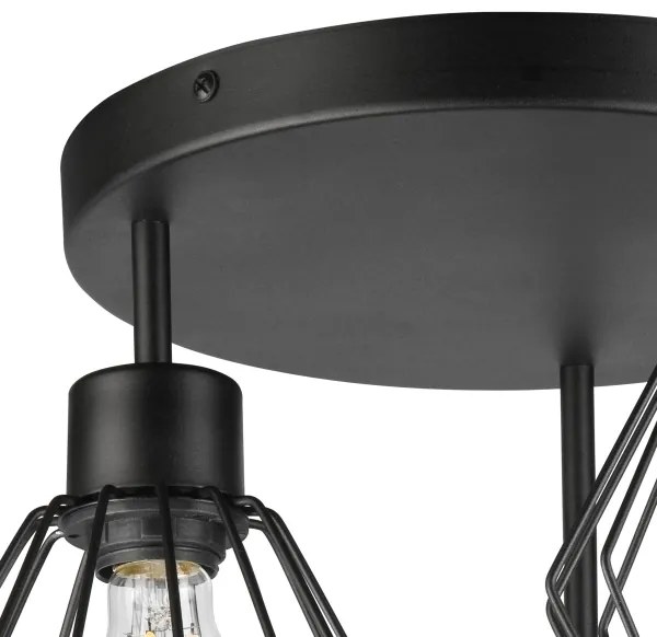 Lampadario a plafone AUDREY 3xE27/60W/230V nero