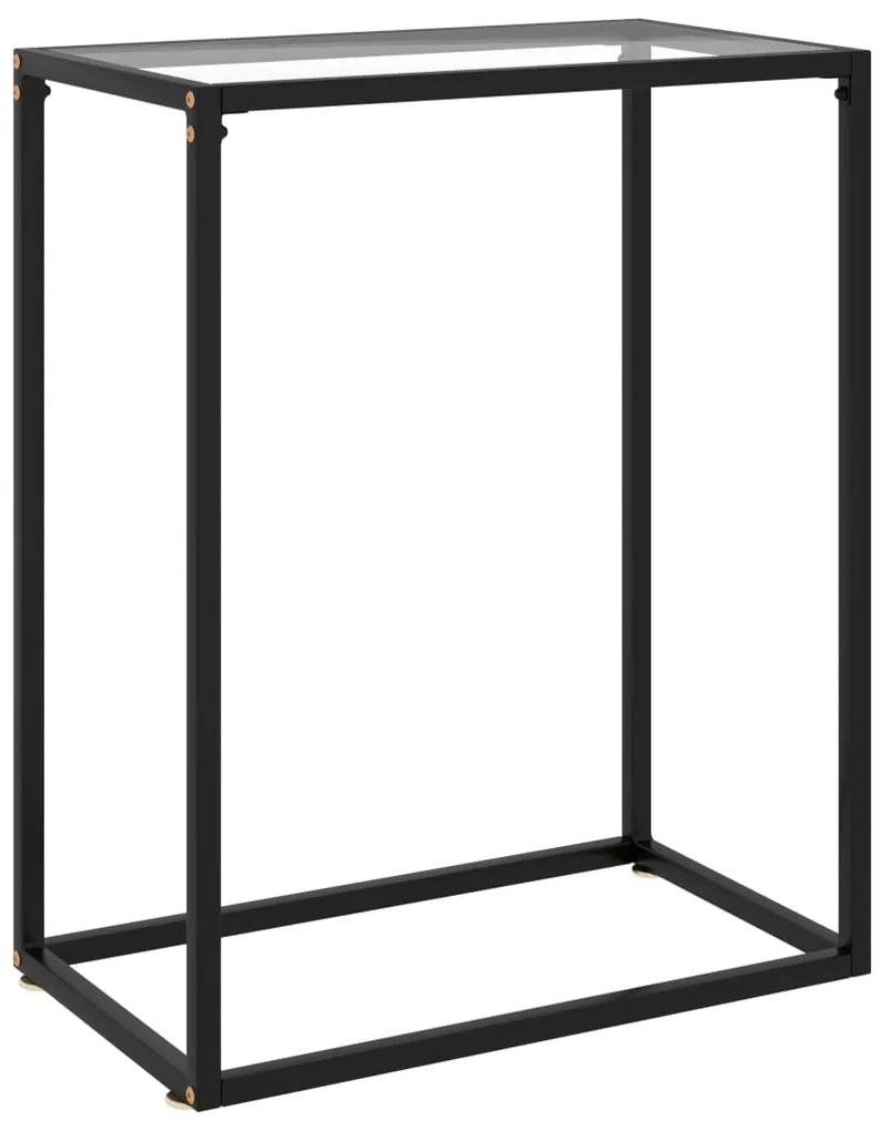 Tavolo Consolle Trasparente 60x35x75 Cm İn Vetro Temperato /