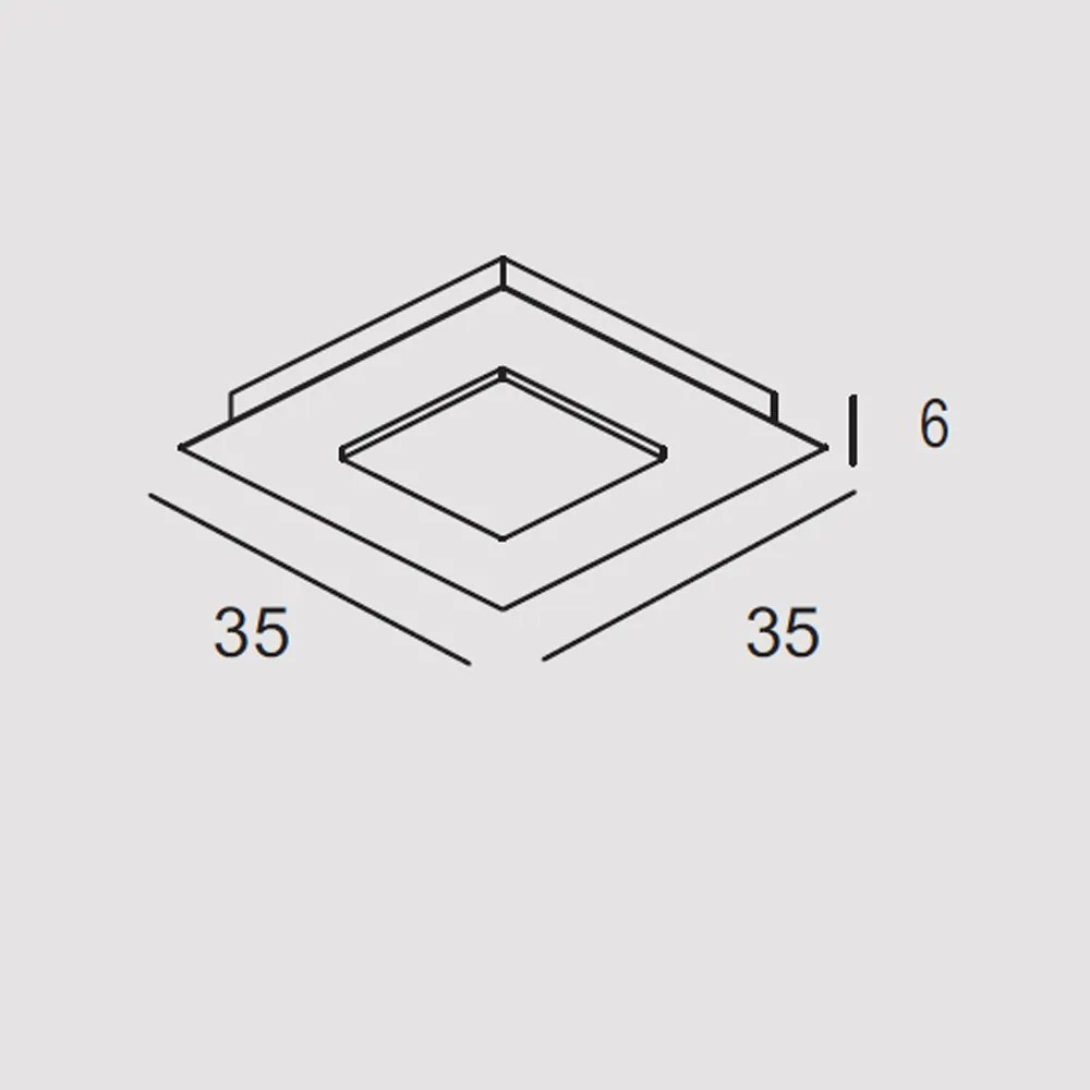 Plafoniera Contemporanea Pixel Metallo Foglia Argento Led 30W