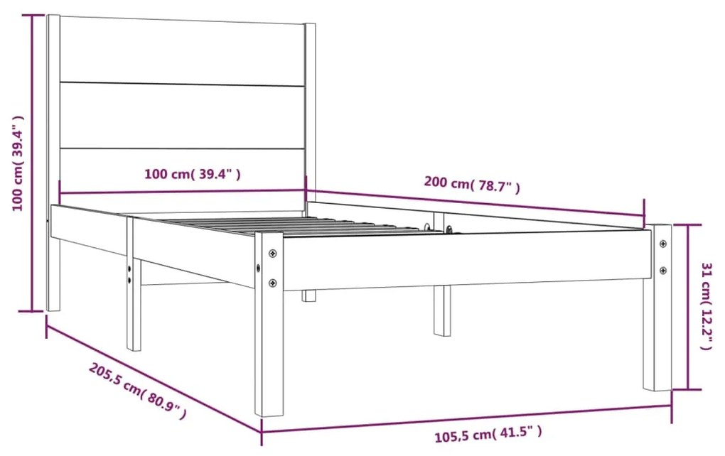 Giroletto Miele in Legno Massello di Pino 100x200 cm