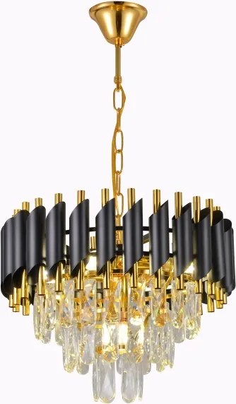 Brilagi - Lampadario a sospensione con catena ECLIPSE 5xE14/10W/230V Ø 38 cm nero/oro