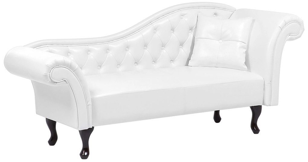 Chaise longue vintage destra in pelle sintetica bianca LATTES Beliani